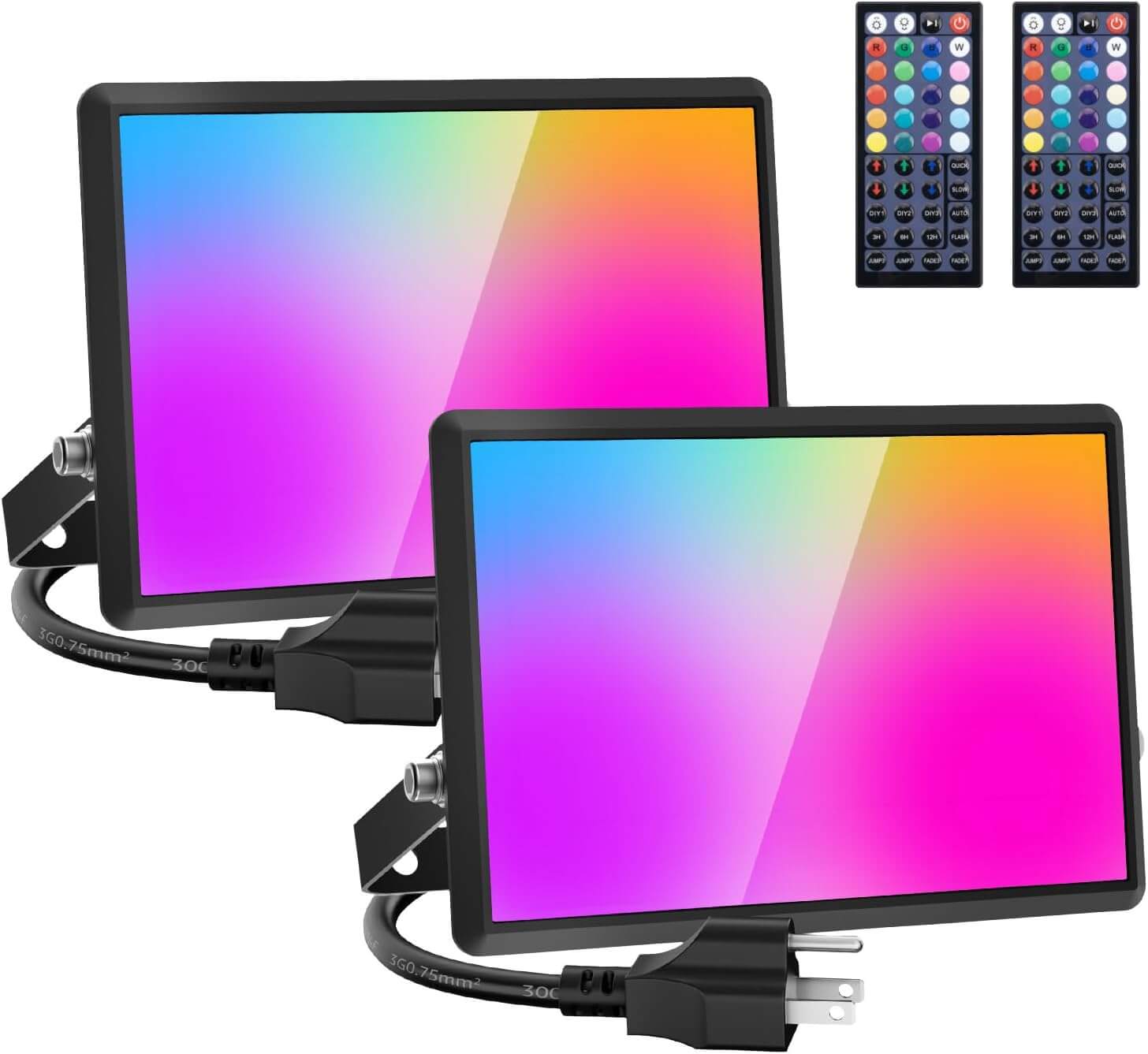 Best 30W Multi Color RGB LED Flood Light 2 Pack - OLAFUS