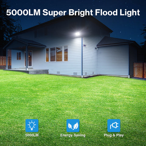 Olafus Exterior 50W LED Flood Lights 5000LM