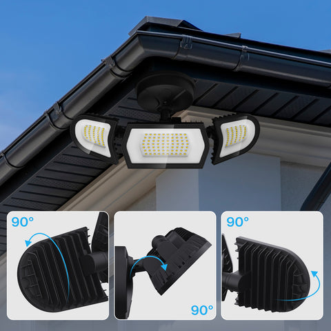 Olafus 3 Heads 100W LED Outdoor Light Eave Mounted