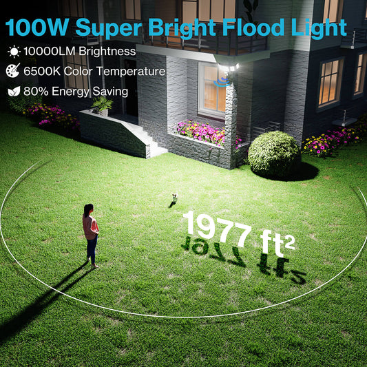 Olafus 5 Heads 100W Motion Sensor and Dusk to Dawn LED Security Light