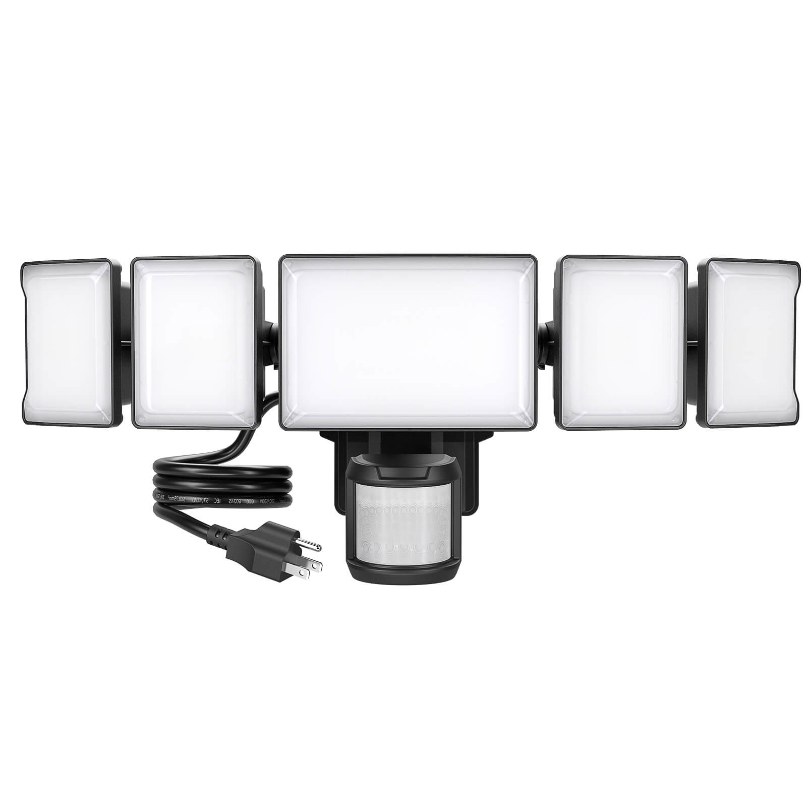 Olafus 5 Heads 100W Motion Sensor & Dusk to Dawn Light with Plug