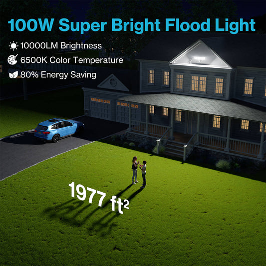 Olafus 5 Heads 100W Motion Sensor and Dusk to Dawn LED Security Light with Plug