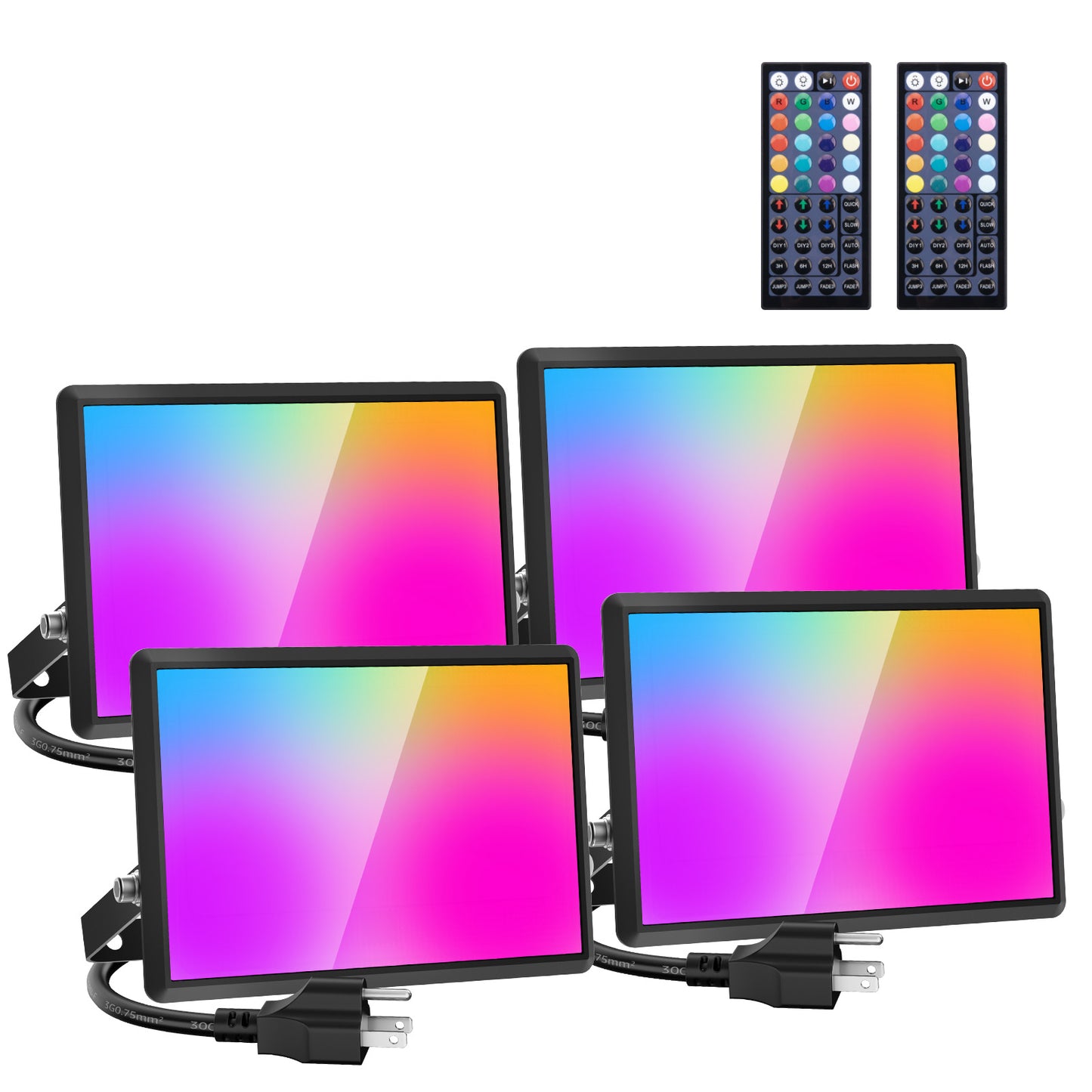 Olafus 40W RGB Flood Lights with Remote