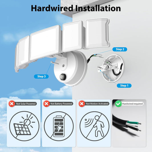 Olafus 5 Heads 100W LED Dusk to Dawn Light with Remote
