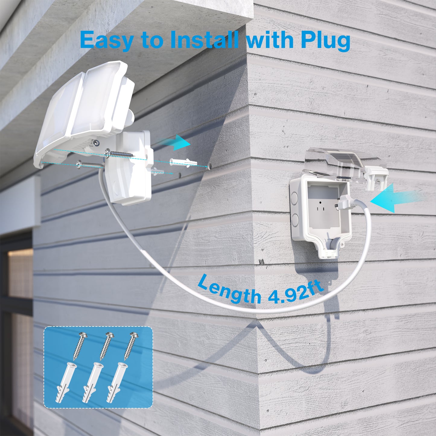 Olafus 60W LED Security Light with Plug