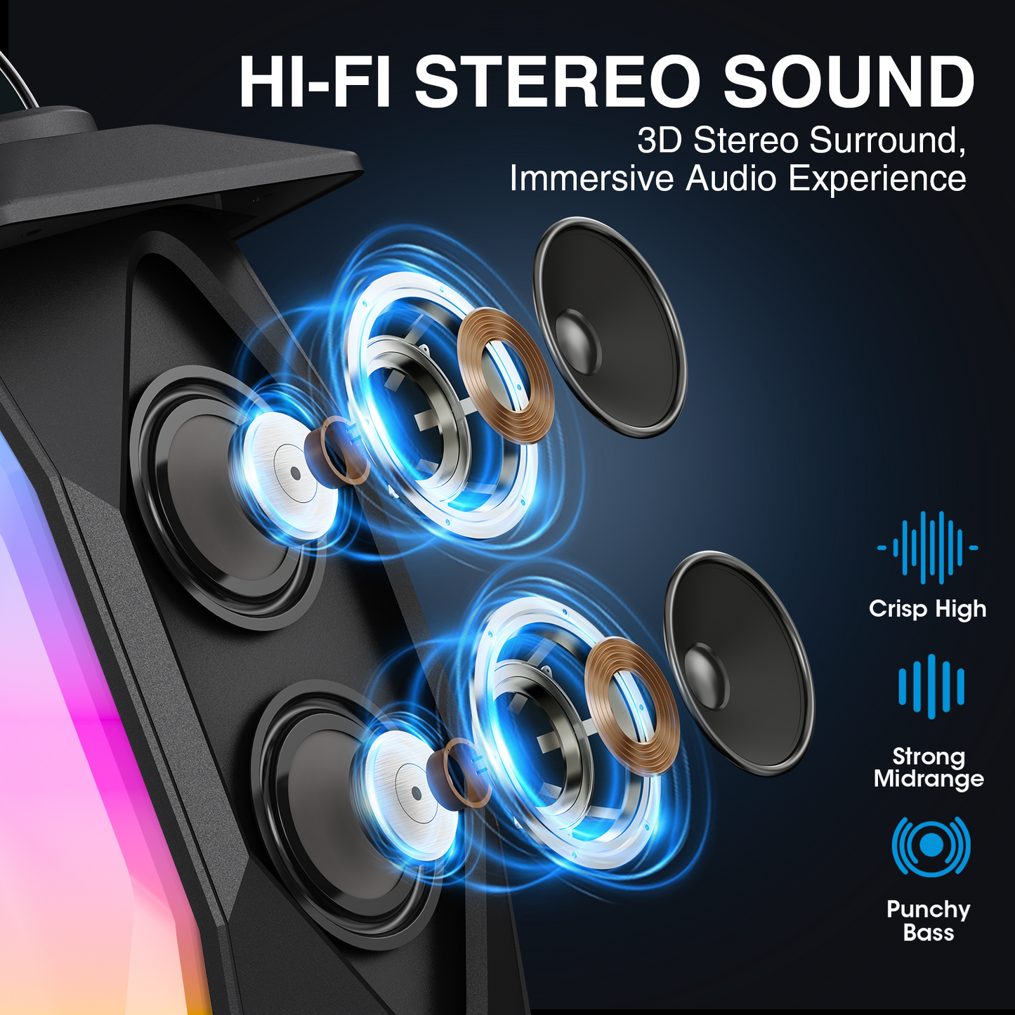 Olafus Wireless Outdoor RGB Bluetooth Speakers