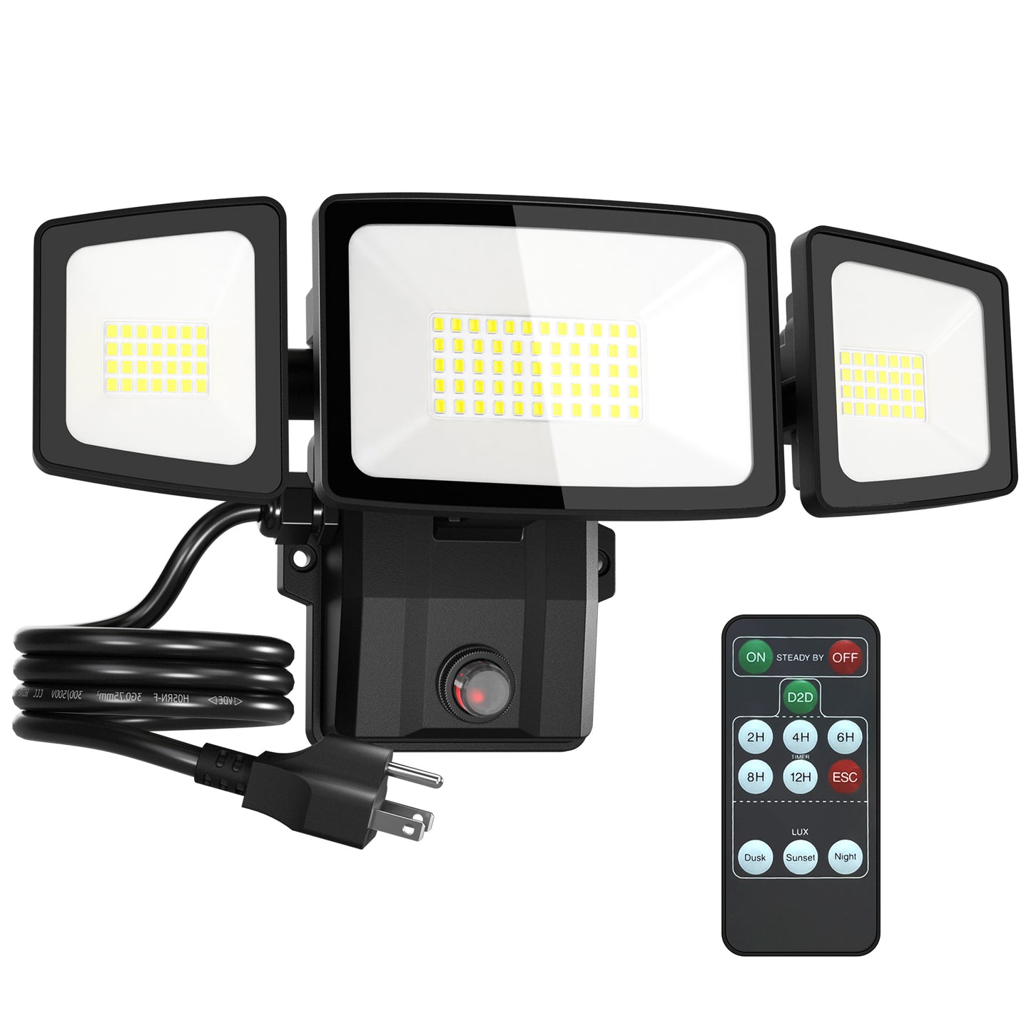 Olafus 55W Dusk to Dawn LED Flood Light with Remote