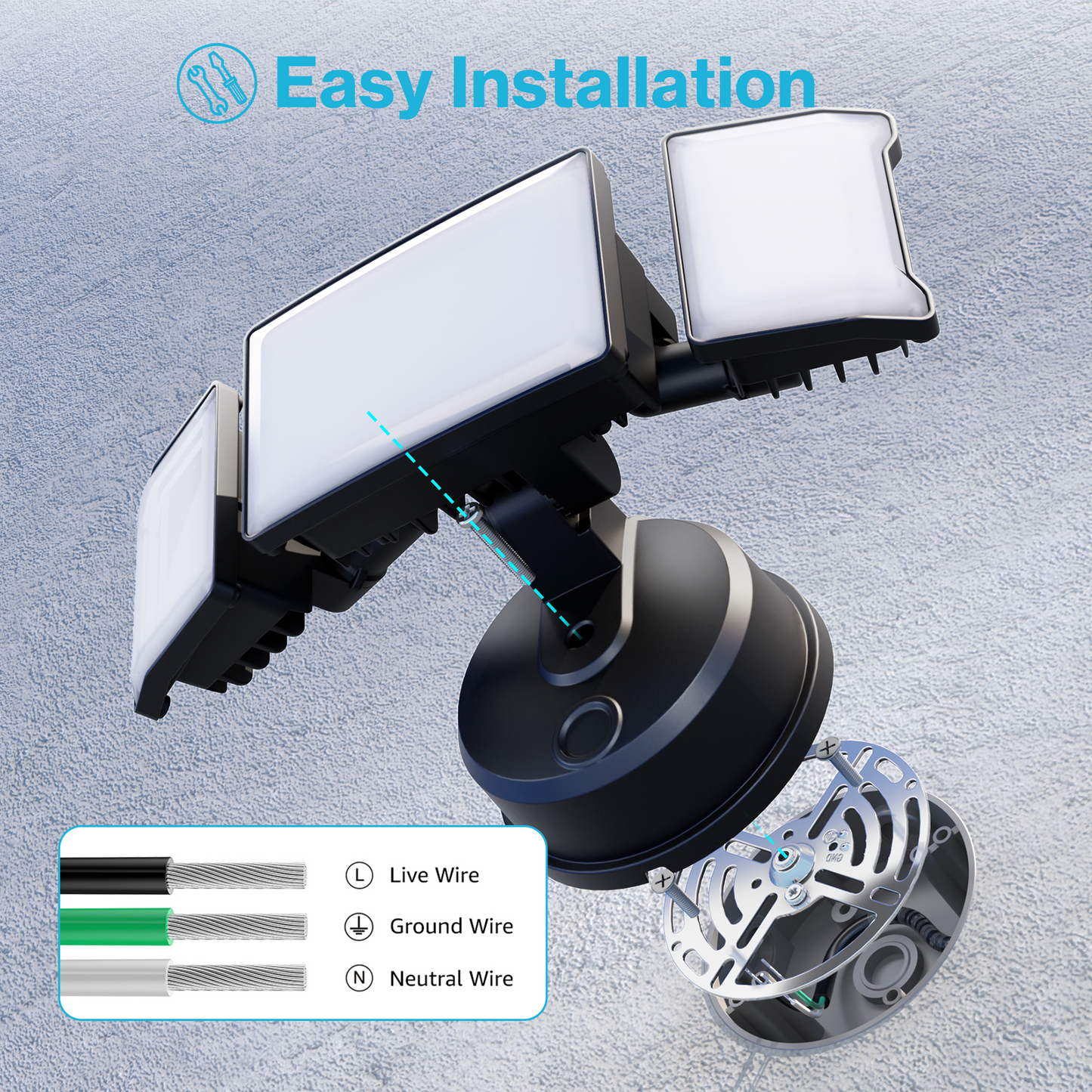 Olafus 60W Outdoor LED Security Light Installation