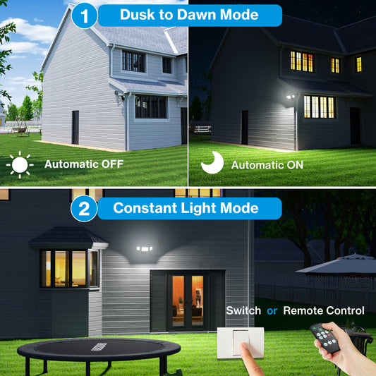 Olafus 55W Dusk to Dawn LED Flood Light with Remote