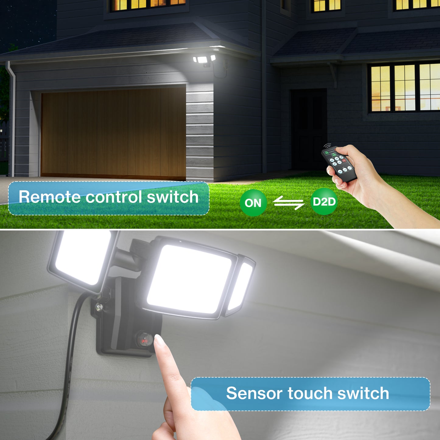 Olafus 55W Dusk to Dawn LED Flood Light with Remote