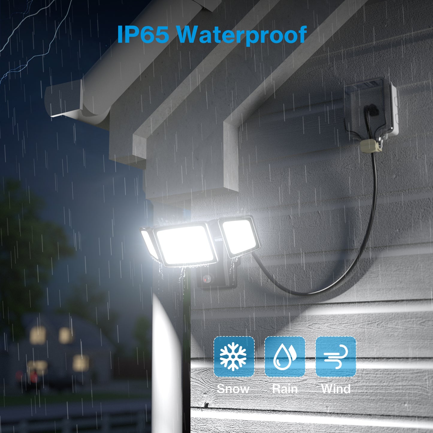 Olafus 55W Dusk to Dawn LED Flood Light with Remote