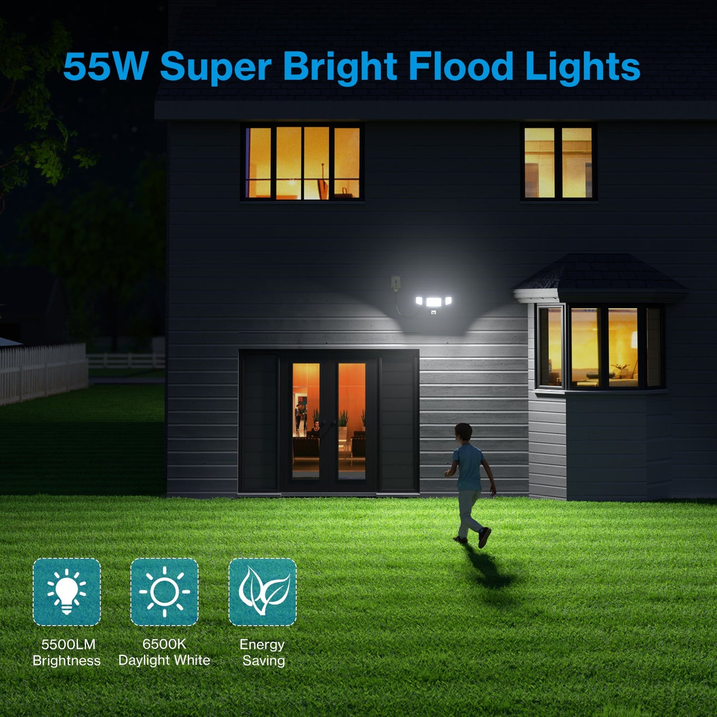 Olafus 55W Motion Sensor LED Security Light