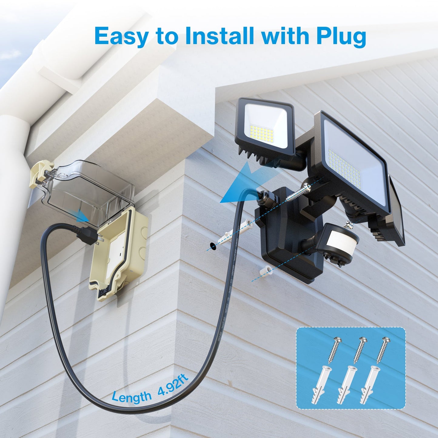 Olafus 55W Motion Sensor LED Security Light