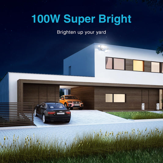 Olafus 100W Dusk to Dawn & Motion Sensor LED Security Lights with Plug