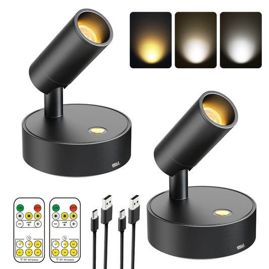 Olafus LED Rechargeable Battery Spotlight 2 Pack