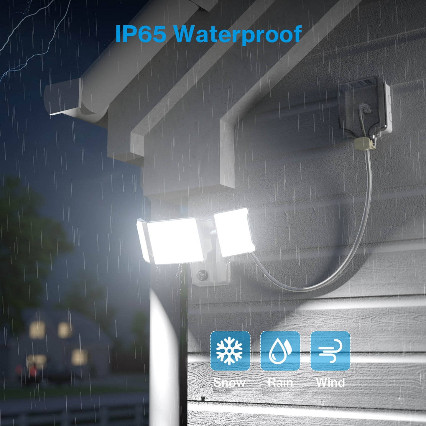 Olafus 80W Dusk to Dawn LED Security Light with Plug