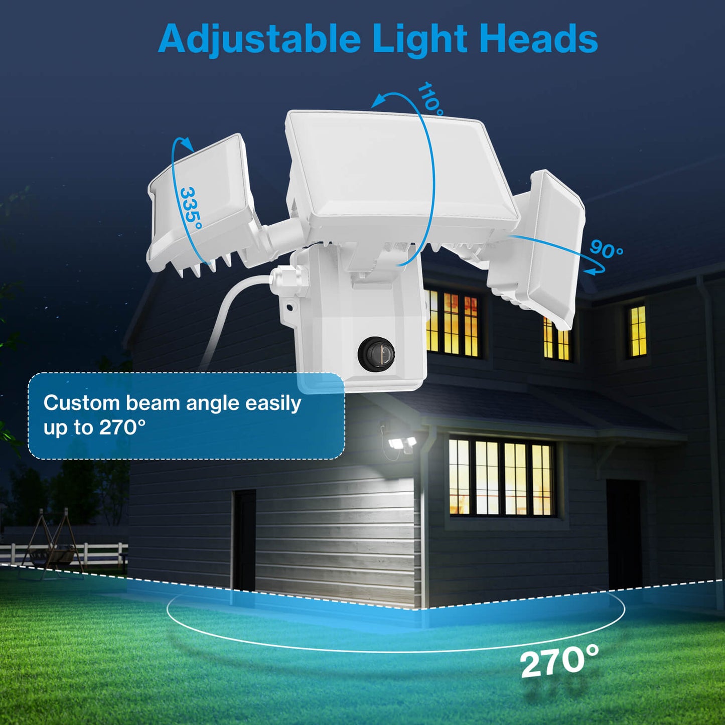 Olafus 80W Dusk to Dawn LED Security Light with Plug
