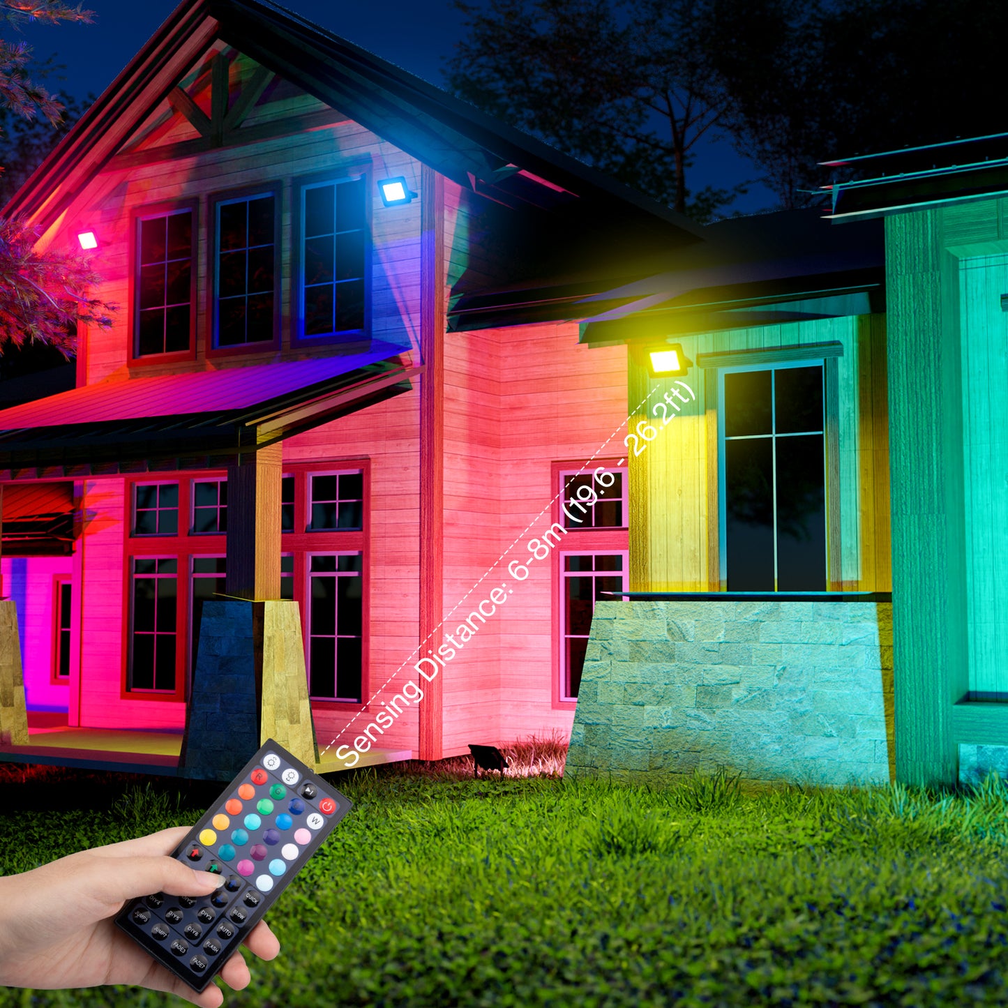 Olafus 120W RGB Flood Lights with Remote
