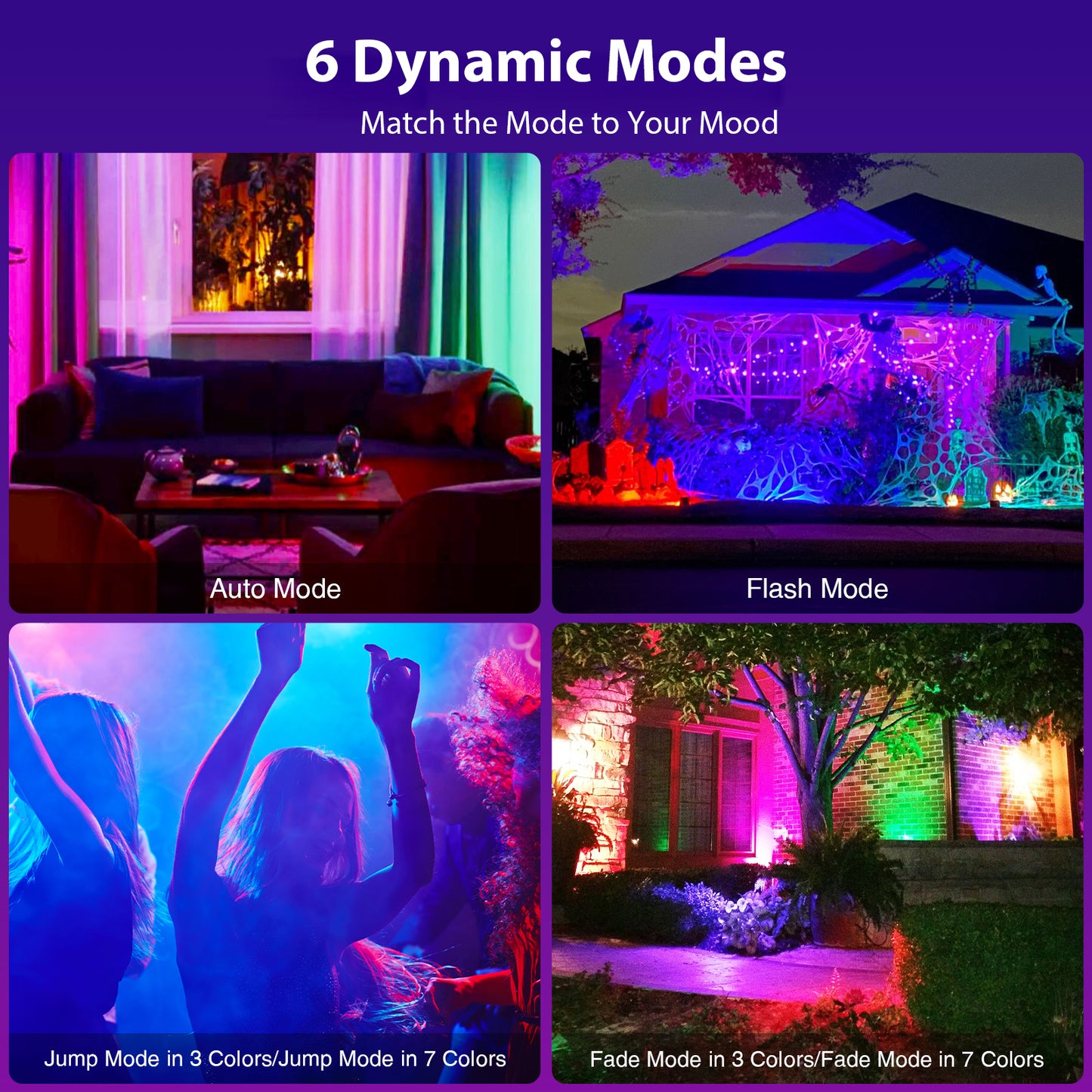 Olafus 120W RGB Flood Lights with Remote
