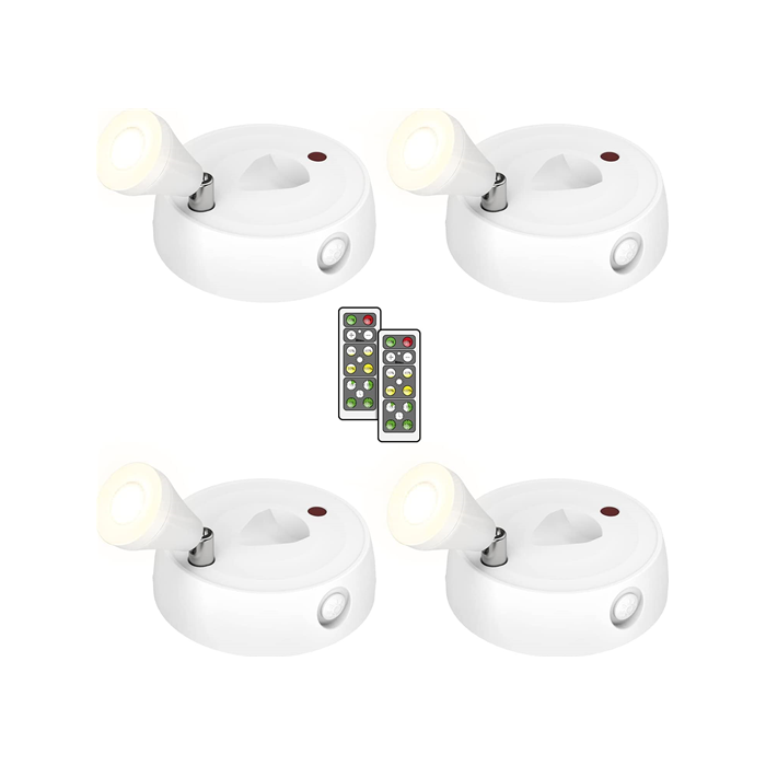 White Single Head Battery Operated Swivel Up/Spot Light With Remote Control