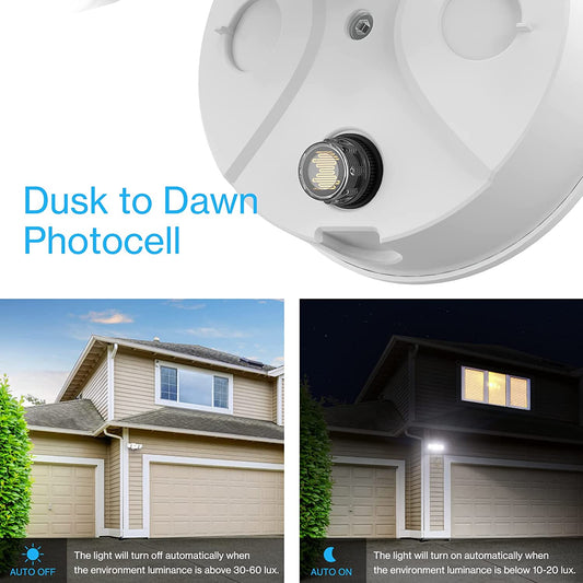 OLAFUS 55W Dusk to Dawn Security Light White