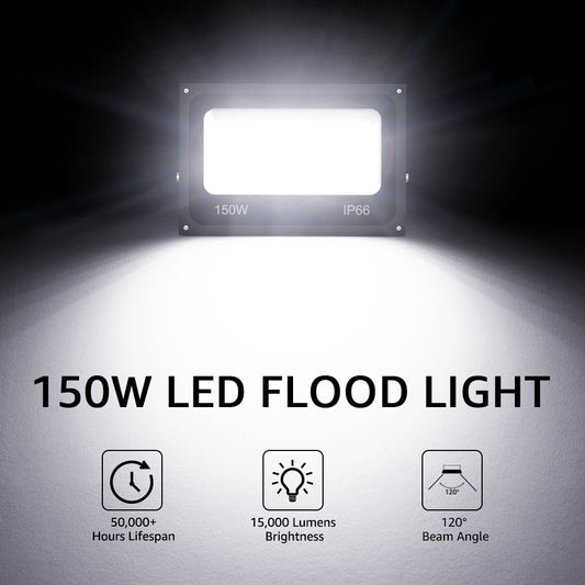 Olafus 150W LED Flood Lights 2 Pack