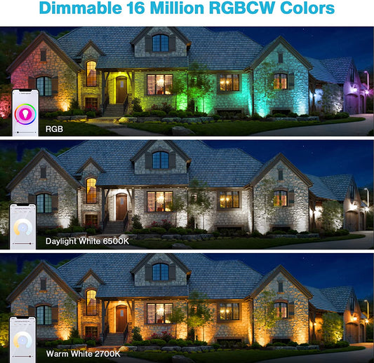 OLAFUS 25W Smart WiFi RGBCW Flood Lights