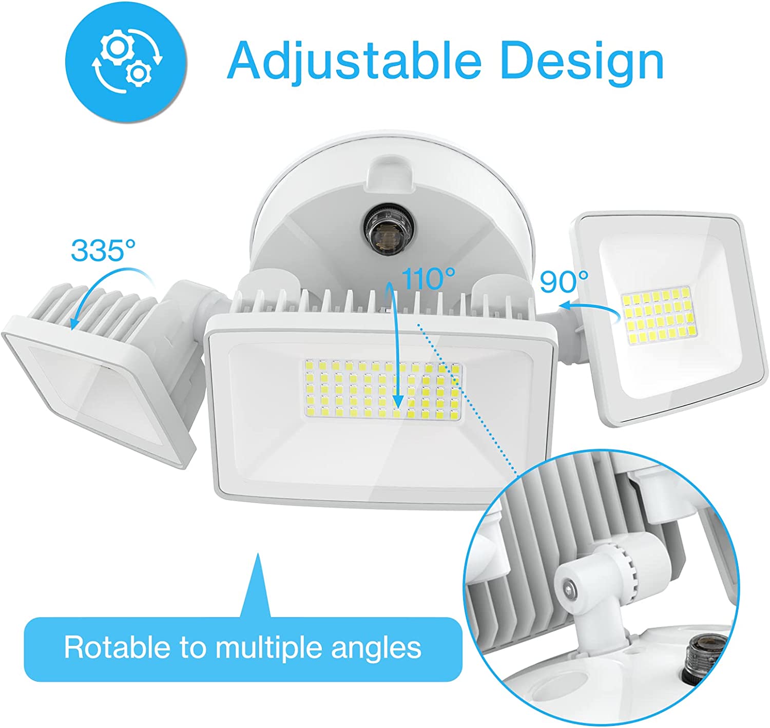 OLAFUS 55W Dusk to Dawn Security Light White