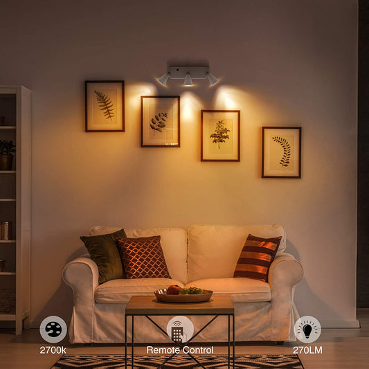 OLAFUS 3 Heads LED Accent Lights 2700K 2 Pack