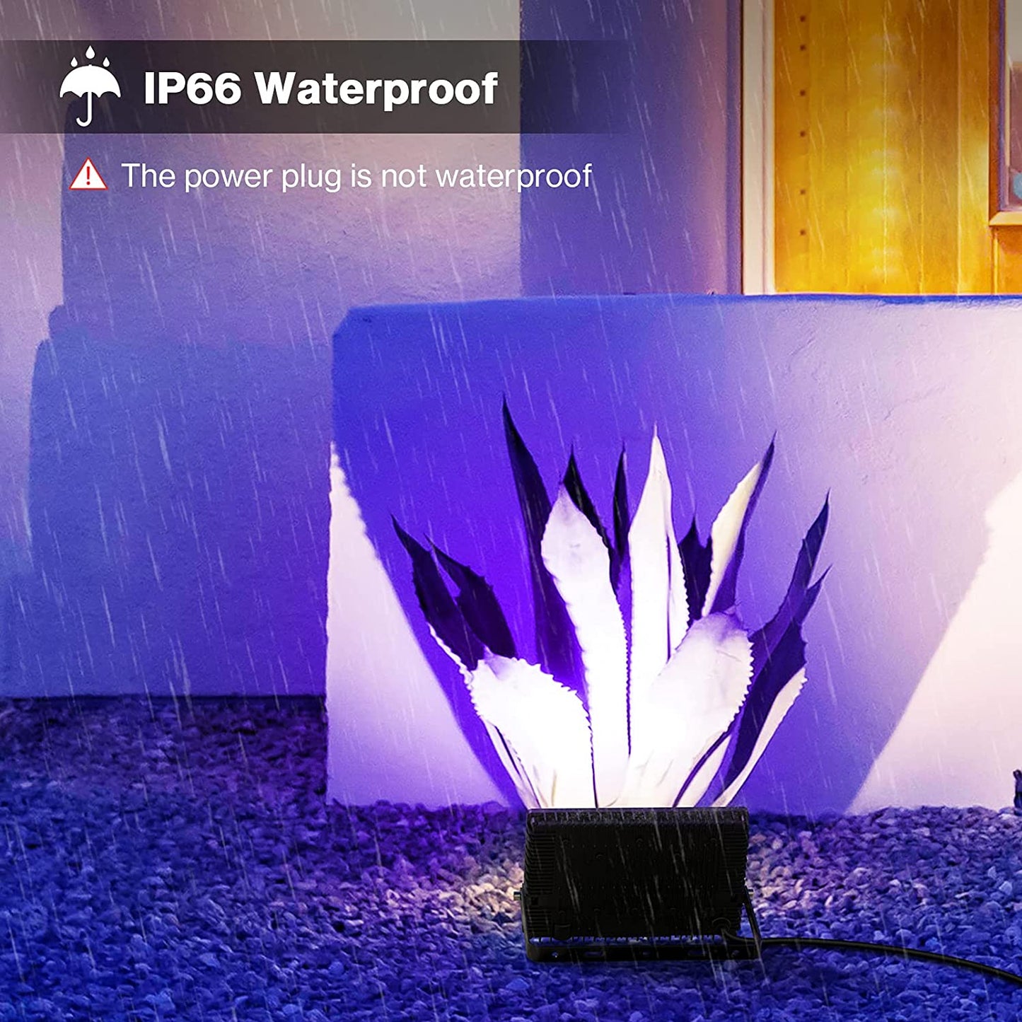 OLAFUS 50W Bluetooth RGBCW Flood Lights 2 Pack