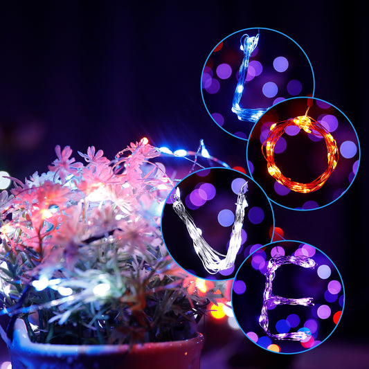 Olafus 7ft Multicolor Mini LED Fairy Lights 16 Pack