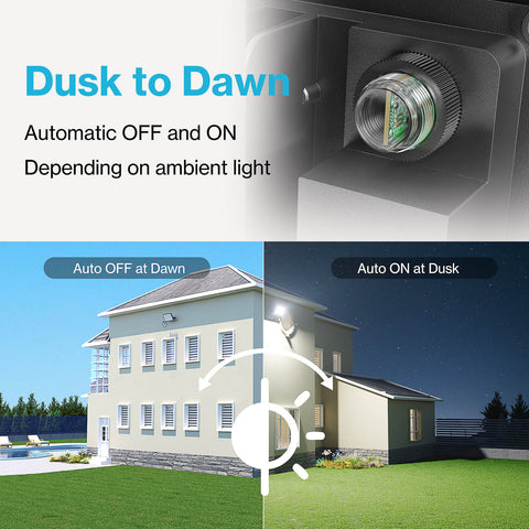Olafus 200W Dusk to Dawn LED Flood Light with Plug