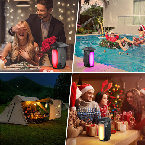 Olafus 25W Waterproof Bluetooth Lantern Speakers with RGB Lights