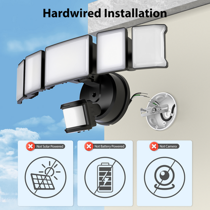 Olafus 18000LM 5 Heads Motion Sensor & Dusk to Dawn Lights