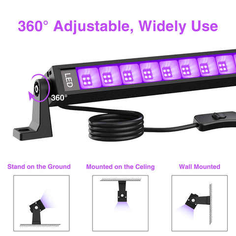 Olafus LED Black Light Bar with Plug