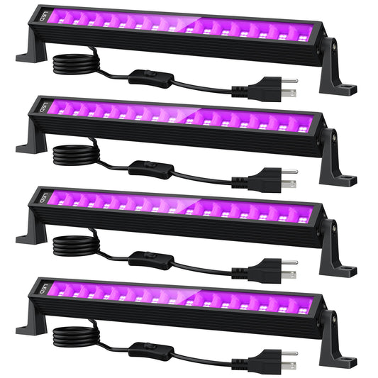 Olafus 38W LED Black Light Bar with Plug 4 Packs