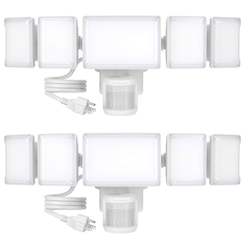 Olafus 5 Heads 100W Motion Sensor and Dusk to Dawn LED Security Light with Plug