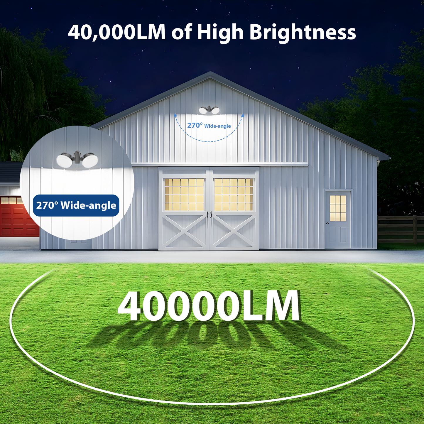 Olafus 300W Dual-Head Dusk to Dawn LED Barn Light