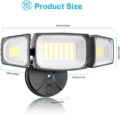Olafus 80W 3 Heads LED Security Lights