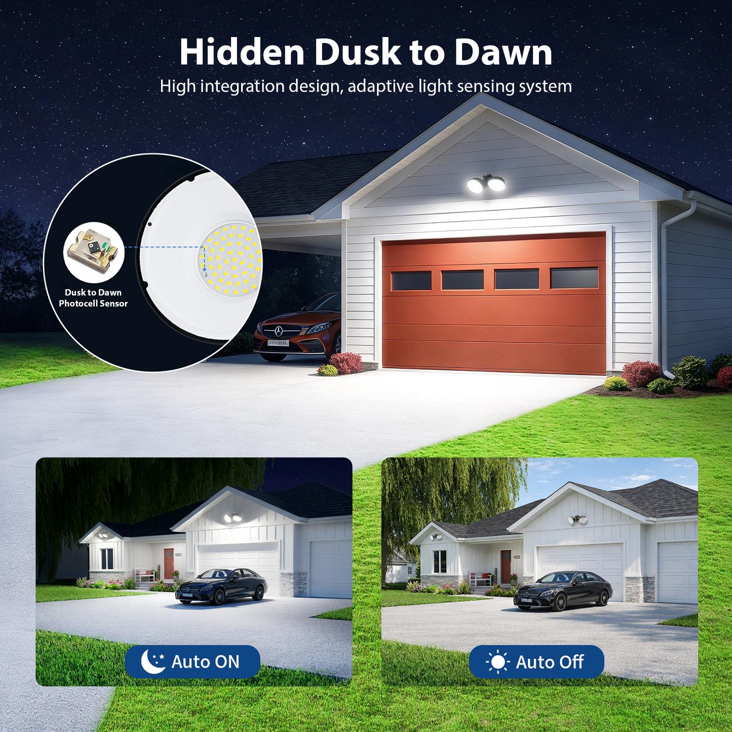 Olafus 300W Dual-Head Dusk to Dawn LED Barn Light