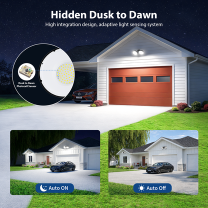 Olafus 300W Dual-Head Dusk to Dawn LED Barn Light