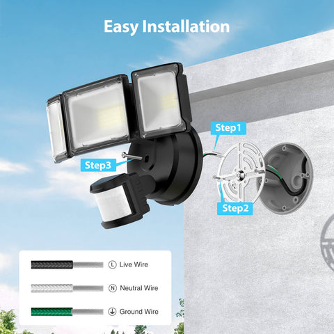 Olafus 75W  Motion Sensor & Dusk to Dawn LED Security Light