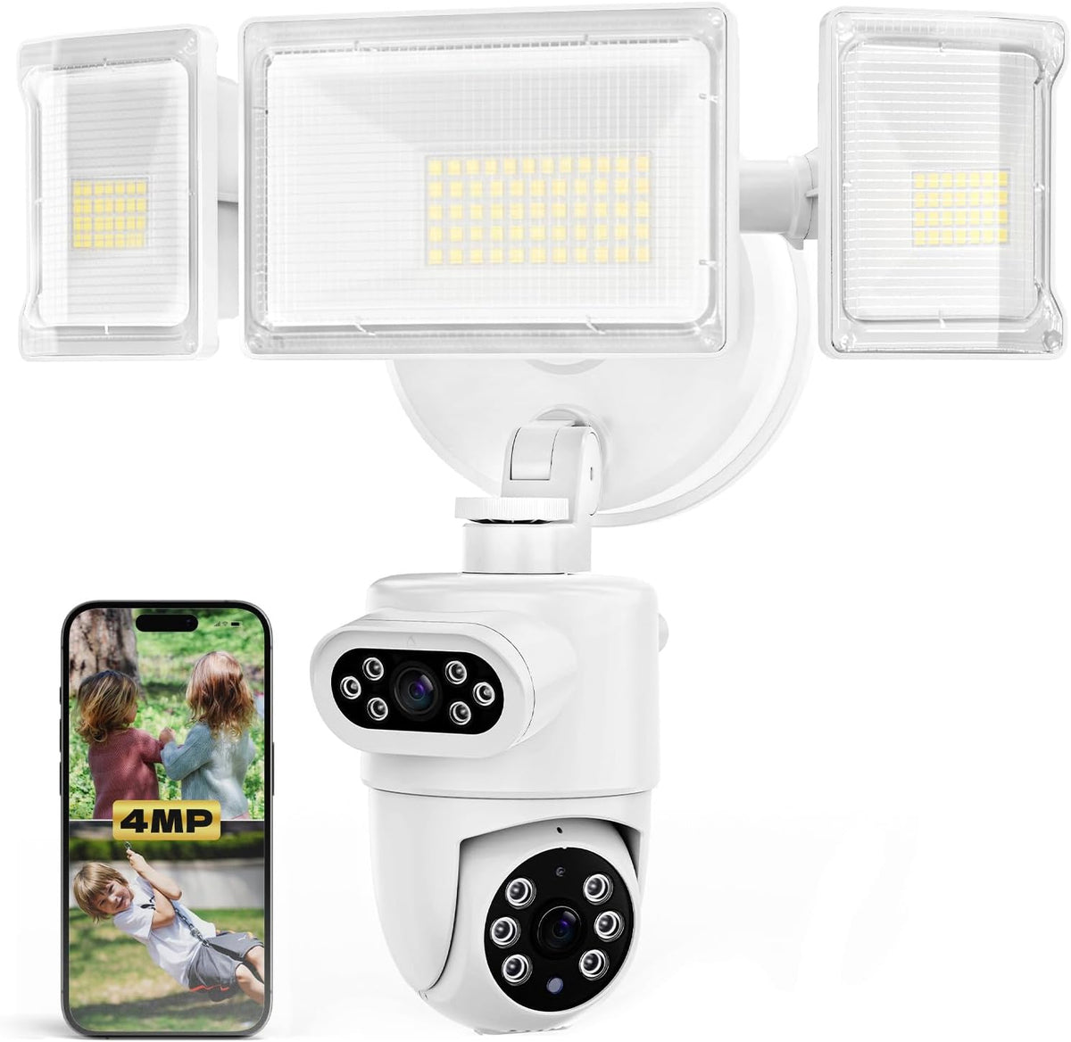 Olafus 360° 2K Dual-Lens Floodlight Camera