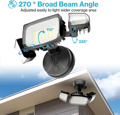 Olafus 80W 3 Heads LED Security Lights