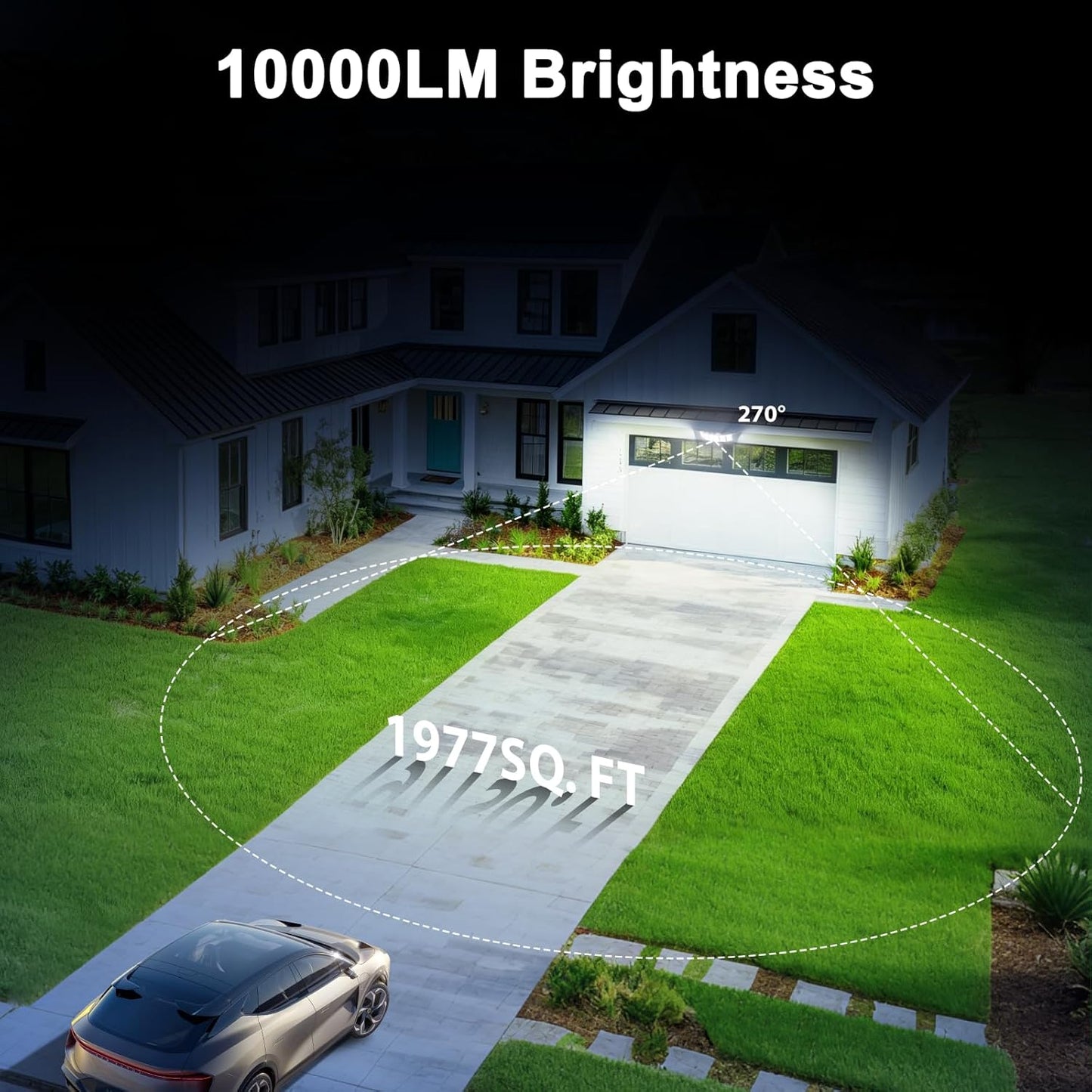 Olafus 5 Heads 100W LED Dusk to Dawn Light with Remote