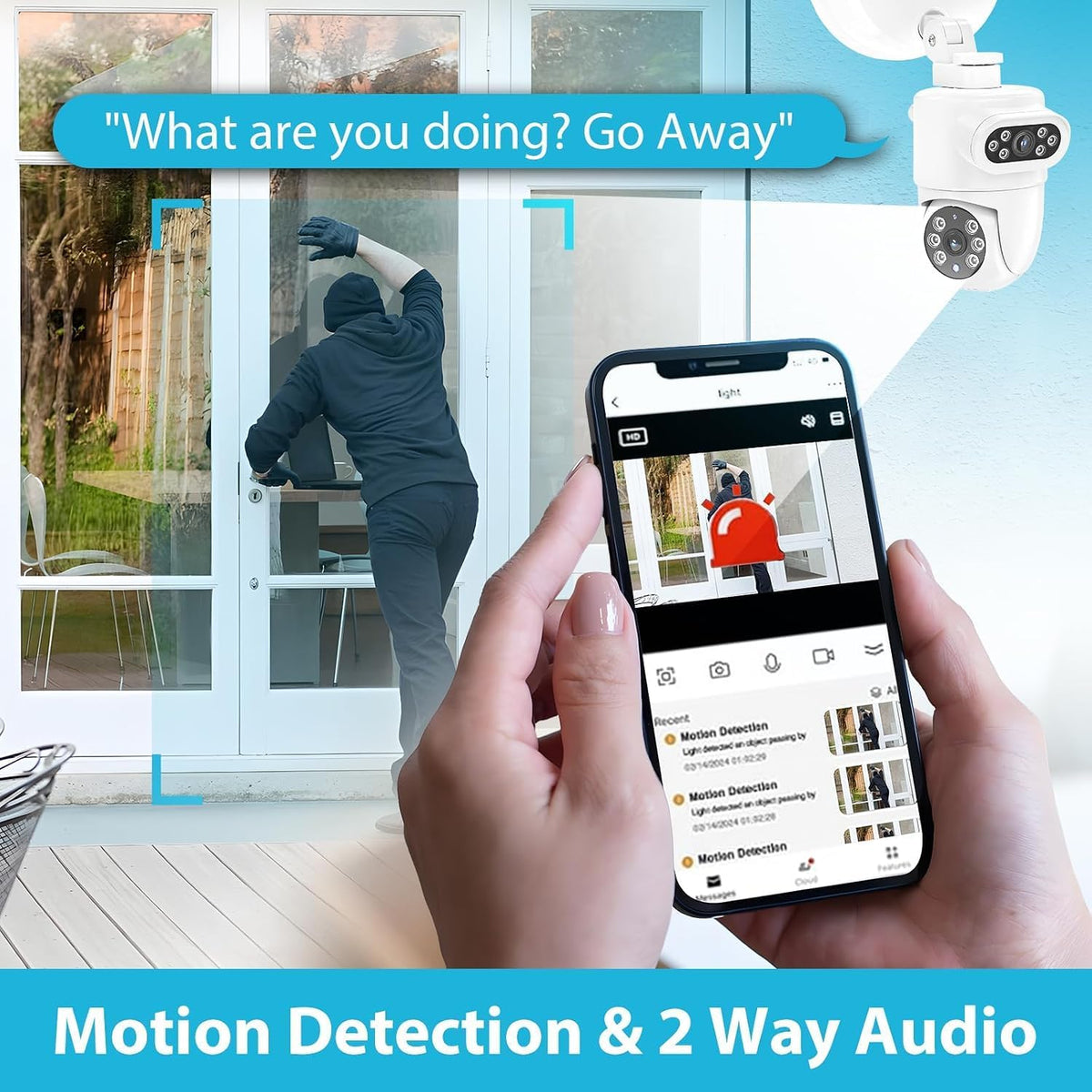 Olafus 360° 2K Dual-Lens Floodlight Camera