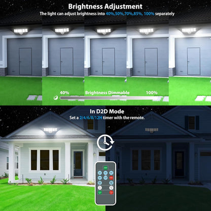 Olafus 5 Heads 100W LED Dusk to Dawn Light with Remote