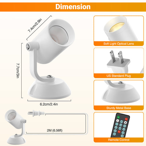 Olafus Plug In Indoor LED Spotlights 2 Pack White