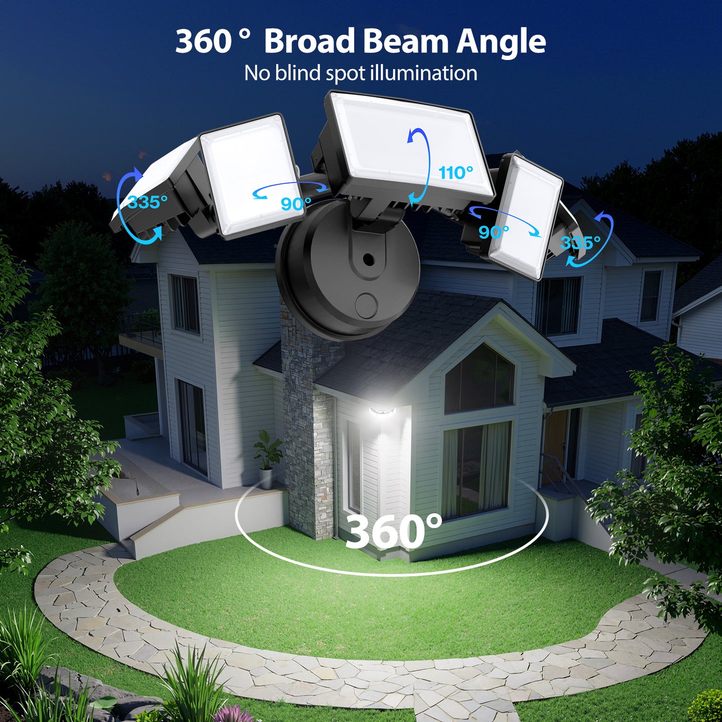 Olafus 5 Heads 180W LED Security Lights