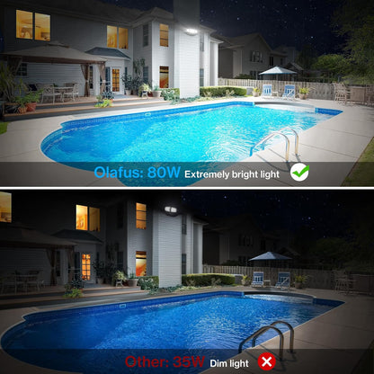 Olafus 80W 3 Heads LED Security Lights